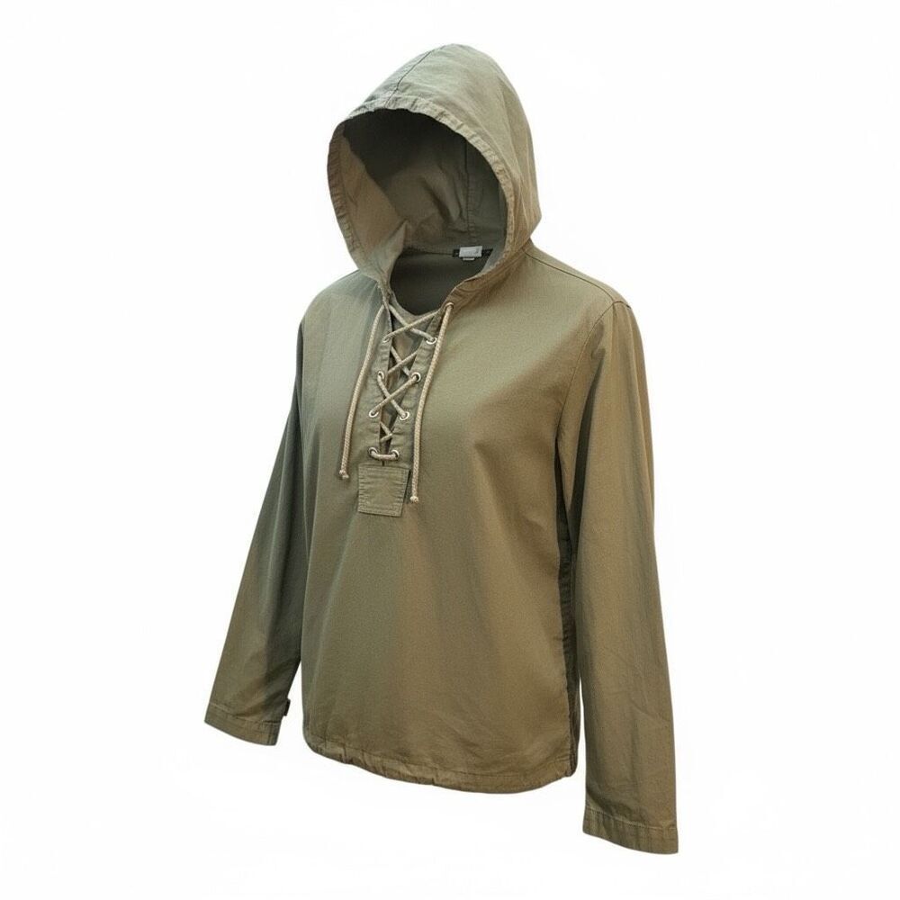 Anthropologie Women's XS Olive Green Hooded Anorak Jacket